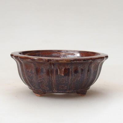 Ceramic bonsai bowl 11 x 11 x 4.5 cm, color brown - 1