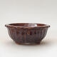 Ceramic bonsai bowl 11 x 11 x 4.5 cm, color brown - 1/3
