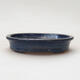 Ceramic bonsai bowl 13.5 x 10.5 x 3 cm, color blue - 1/3