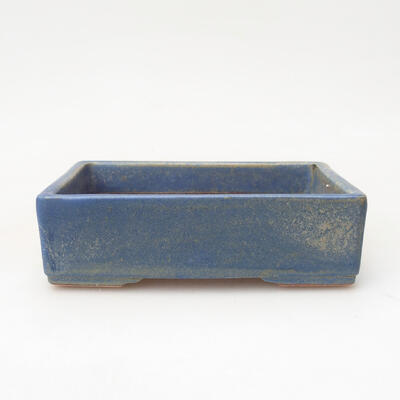 Ceramic bonsai bowl 12.5 x 9.5 x 3.5 cm, color blue - 1