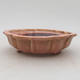 Ceramic bonsai bowl 18 x 18 x 5 cm, color brown-pink - 1/3
