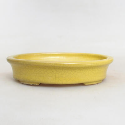 Ceramic bonsai bowl 13 x 10 x 3 cm, color yellow - 1