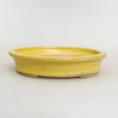 Ceramic bonsai bowl 13 x 10 x 3 cm, color yellow - 1