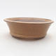 Ceramic bonsai bowl 12 x 12 x 4 cm, color brown - 1/4