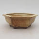 Ceramic bonsai bowl 17 x 15.5 x 6 cm, brown color - 1/3