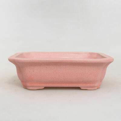 Ceramic bonsai bowl 13.5 x 10.5 x 4 cm, color pink - 1