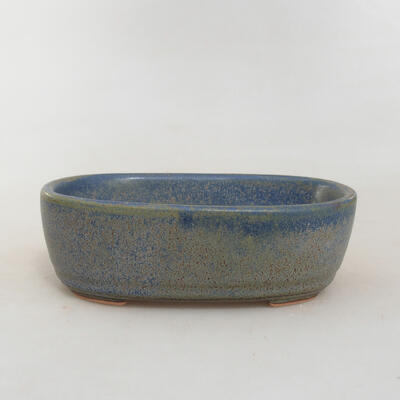 Ceramic bonsai bowl 12 x 8 x 4 cm, color brown-blue - 1