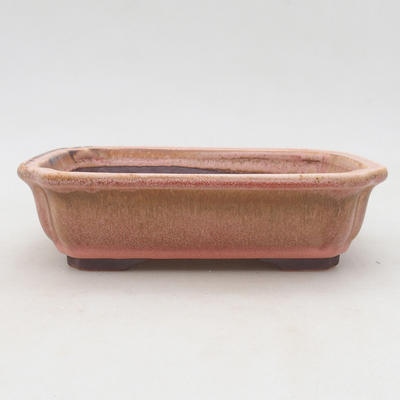 Ceramic bonsai bowl 17.5 x 13.5 x 5 cm, pink color - 1