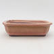 Ceramic bonsai bowl 17.5 x 13.5 x 5 cm, pink color - 1/3