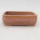 Ceramic bonsai bowl 13.5 x 12 x 4.5 cm, color pink - 1/3