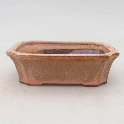 Ceramic bonsai bowl 13 x 10.5 x 4 cm, color pink - 1