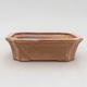 Ceramic bonsai bowl 13 x 10.5 x 4 cm, color pink - 1/3