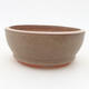 Ceramic bonsai bowl 11 x 11 x 4.5 cm, brown color - 1/4