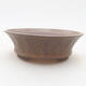 Ceramic bonsai bowl 11 x 11 x 3.5 cm, brown color - 1/4