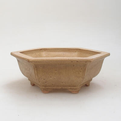 Ceramic bonsai bowl 17 x 14.5 x 6 cm, color brown - 1