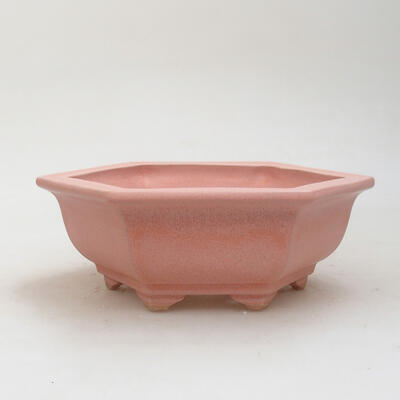 Ceramic bonsai bowl 17 x 14.5 x 6 cm, color pink - 1