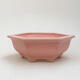 Ceramic bonsai bowl 17 x 14.5 x 6 cm, color pink - 1/3