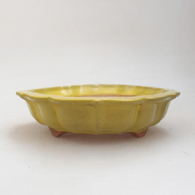Ceramic bonsai bowl 18 x 18 x 5 cm, color yellow - 1