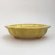 Ceramic bonsai bowl 18 x 18 x 5 cm, color yellow - 1/3