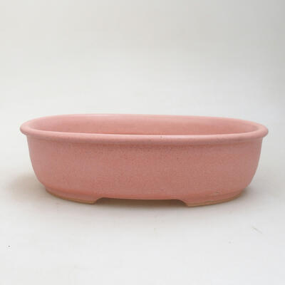 Ceramic bonsai bowl 18 x 14 x 5 cm, color pink - 1