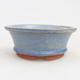 Ceramic bonsai bowl 11 x 11 x 4 cm, color blue - 1/3