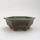 Ceramic bonsai bowl 17 x 14.5 x 6 cm, color green-brown - 1/3