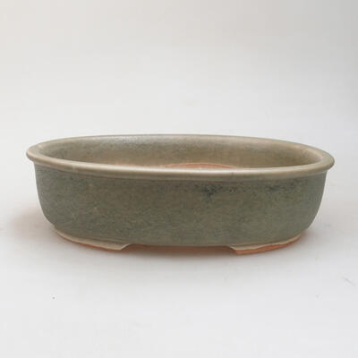 Ceramic bonsai bowl 18 x 14 x 5 cm, color green - 1