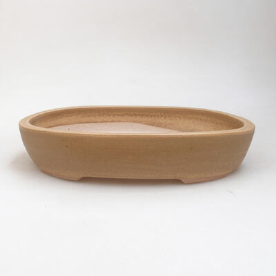 Ceramic bonsai bowl 21.5 x 16.5 x 4 cm, color brown - 1
