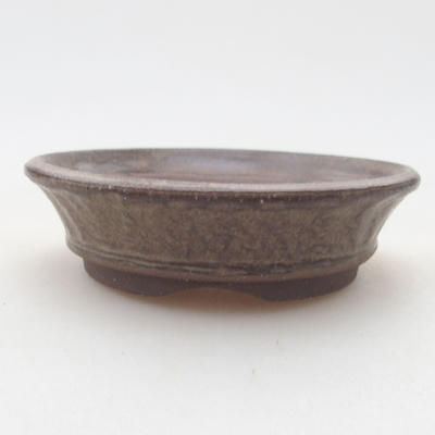 Ceramic bonsai bowl 9 x 9 x 2 cm, brown color - 1