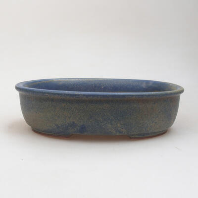 Ceramic bonsai bowl 18 x 14 x 5 cm, color blue-brown - 1