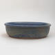 Ceramic bonsai bowl 18 x 14 x 5 cm, color blue-brown - 1/3