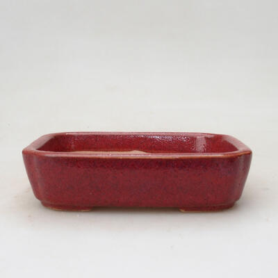 Ceramic bonsai bowl 12 x 9 x 3 cm, color burgundy - 1