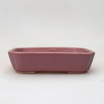 Ceramic bonsai bowl 12 x 9 x 3 cm, color pink - 1