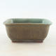 Ceramic bonsai bowl 13.5 x 10 x 6 cm, color brown-green - 1/3