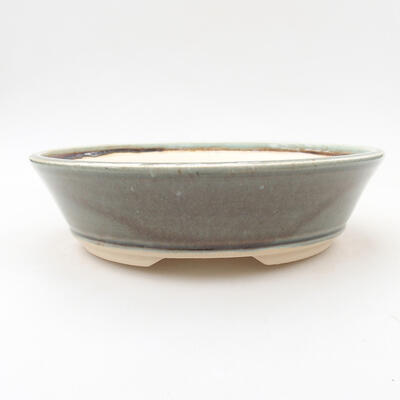 Ceramic bonsai bowl 20.5 x 20.5 x 5.5 cm, color green - 1