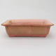 Ceramic bonsai bowl 14 x 10 x 4 cm, brown-pink color - 1/4