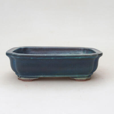 Ceramic bonsai bowl 13.5 x 10.5 x 4 cm, color blue - 1