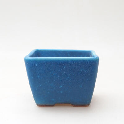 Ceramic bonsai bowl 6.5 x 6.5 x 5 cm, color blue - 1