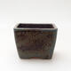 Ceramic bonsai bowl 6.5 x 6.5 x 5 cm, color brown-blue - 1/3