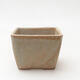 Ceramic bonsai bowl 6.5 x 6.5 x 5 cm, color beige - 1/3