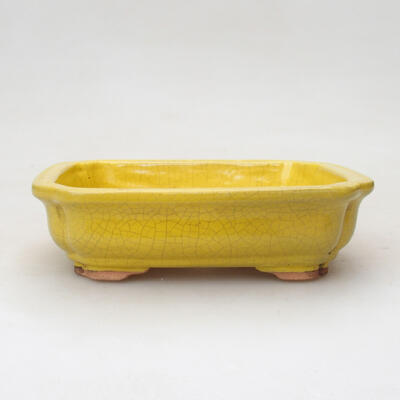 Ceramic bonsai bowl 13.5 x 10.5 x 4 cm, color yellow - 1