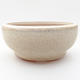 Ceramic bonsai bowl - 12 x 12 x 5,5 cm, color beige - 1/3