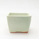 Ceramic bonsai bowl 6.5 x 6.5 x 5 cm, color green - 1/3