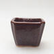 Ceramic bonsai bowl 6.5 x 6.5 x 5.5 cm, color brown - 1/3