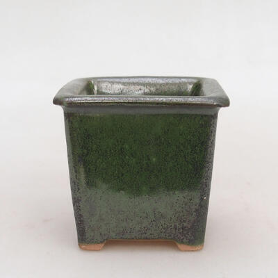 Ceramic bonsai bowl 5.5 x 5.5 x 5.5 cm, color metallic green - 1