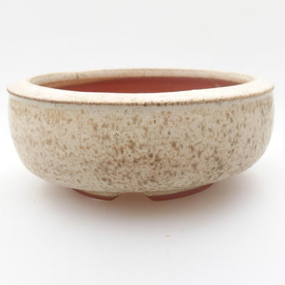 Ceramic bonsai bowl - 10 x 10 x 4 cm, color beige - 1