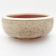 Ceramic bonsai bowl - 10 x 10 x 4 cm, color beige - 1/3