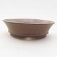 Ceramic bonsai bowl 9.5 x 9.5 x 2.5 cm, brown color - 1/4