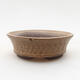Ceramic bonsai bowl 9.5 x 9.5 x 3 cm, brown color - 1/3