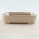 Ceramic bonsai bowl 13 x 9.5 x 3 cm, beige color - 1/3